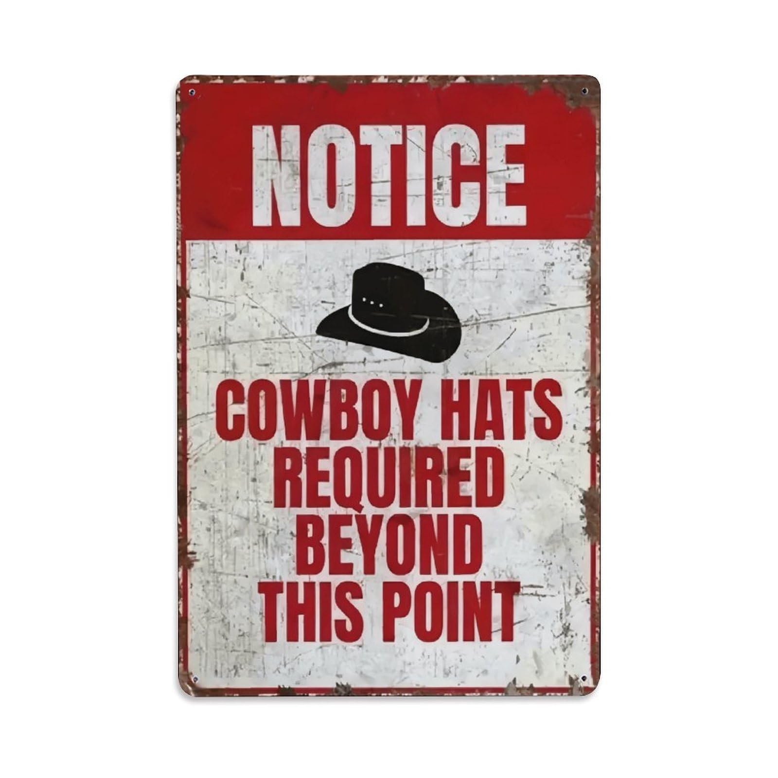 Ldfuieksufg Style Cowboy Hat Required Vintage Metal Sign Vintage Aluminium Metal Sign, Retro Wall Decor For Home, Bar, Garage & Farmhouse 30X20cm