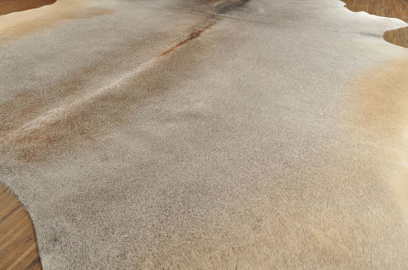 KUHFELL RINDERFELL GRAU BEIGE ca. 200 x 230 cm Fell Teppich VON KUHFELLE ONLINE