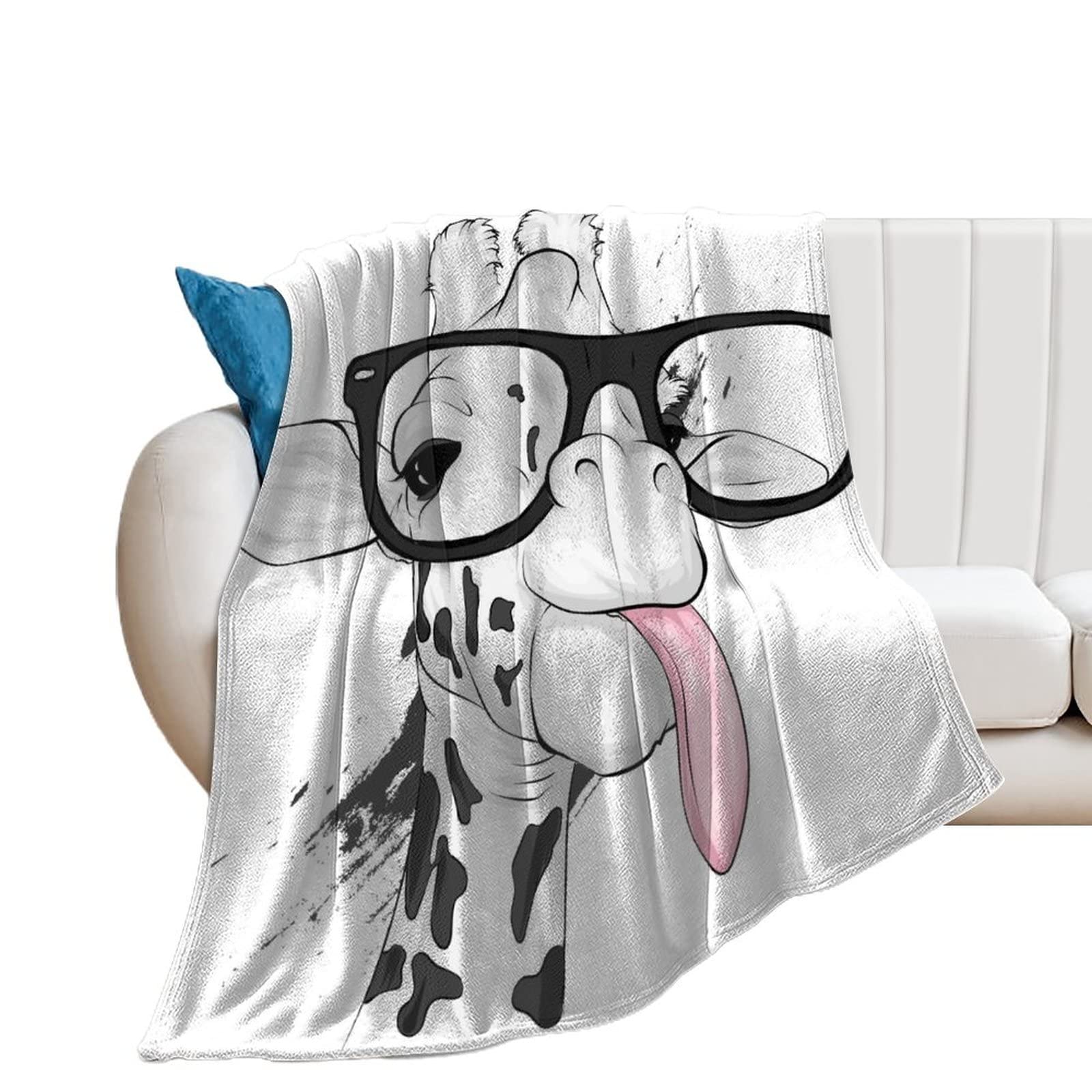 Couverture girafe plaid polaire en flanelle pour cocooning sur le canapé du salon