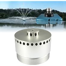 Goldlife Pond Fountain Aerator Nozzle - 1 x N2 Nozzle, Al-Alloy Silver, 36ft Wide 16ft High three-Layer Water Spray Sprinkler Head, Replacement Fountain Aerator Pump Nozzle for Garden Pond Lake