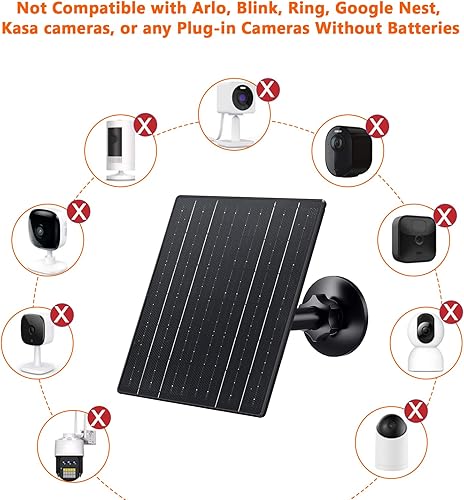 Vista 3 de Zivif Cargador solar de 10 W, panel solar de 5 V para cámaras de seguridad con puertos USB-C/Micro USB/DC de 0.217 x 0.083 in, IP66 impermeable