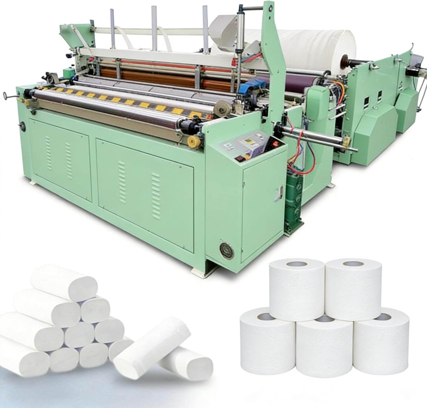 Automatic and Semi Automatic Toilet Paper Making Machine Tissue Paper Machine Toilet Paper Production Line Tissue Manufacturing Machine Commercial Home Tissue Roll Production Equipment