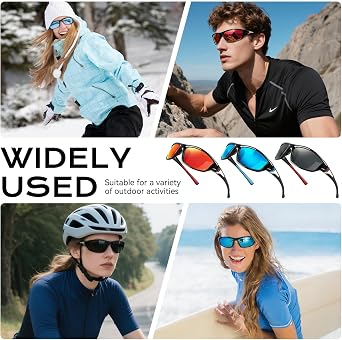 3 Pack Polarised Cycling Sunglasses Goggles UV400 Wrap Around