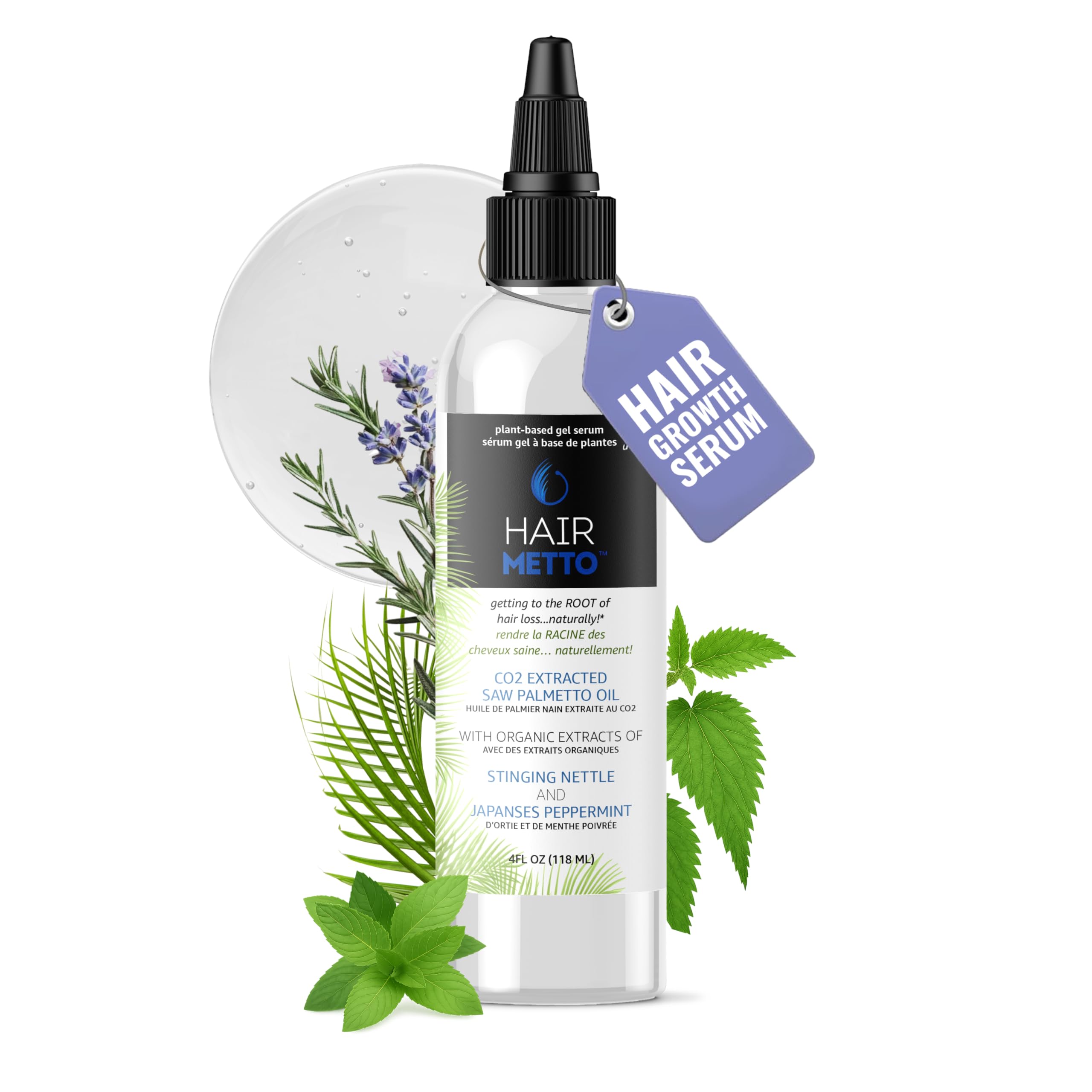 Sponsored Ad – HAIRMETTO® Saw Palmetto Extract Serum for Hair Loss, Hair Growth Serum with Stinging Nettle, Rosemary Oils and Peppermint Scent, Hair Treatment for Men and Women - 4oz (118ml)