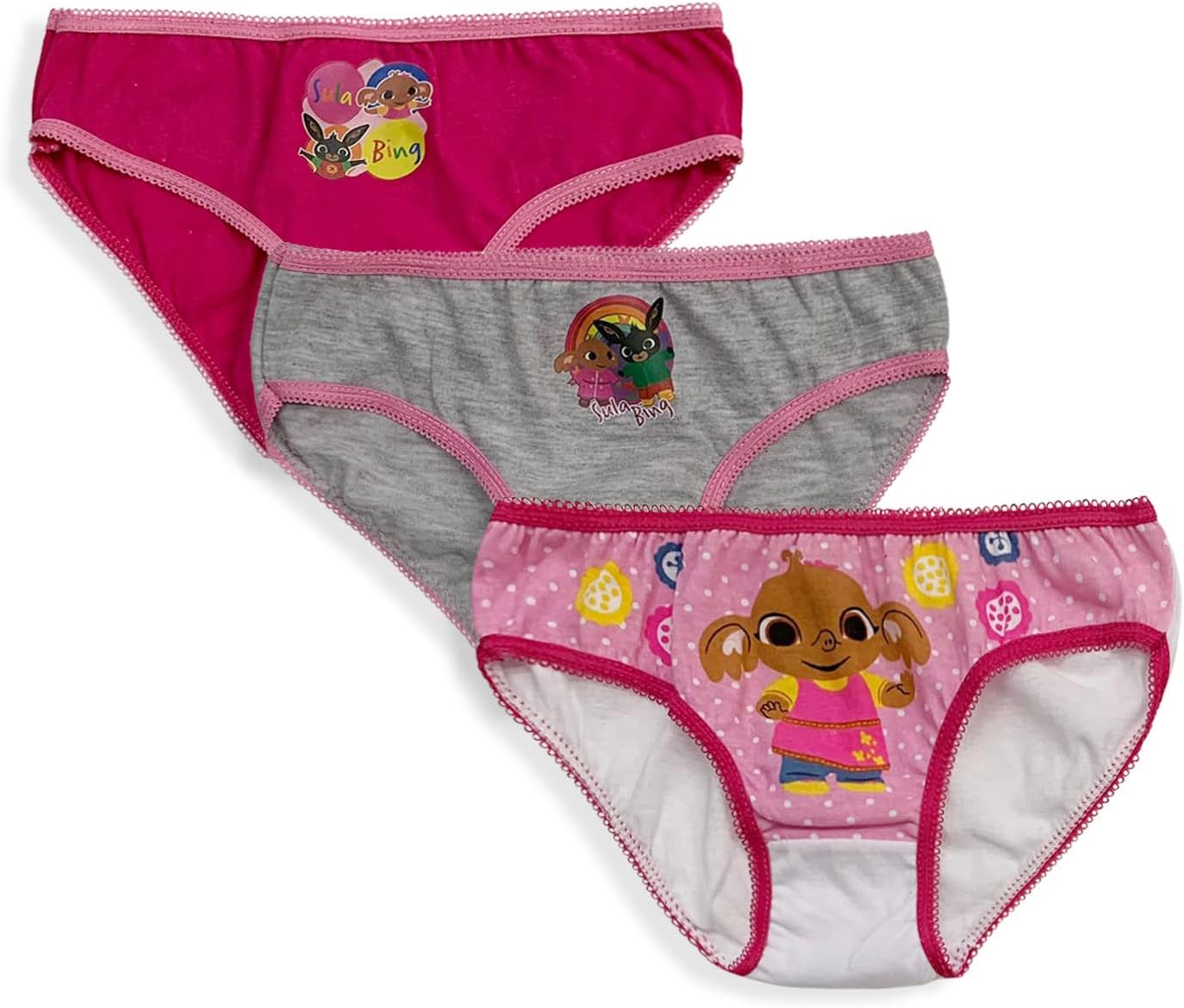 Slip 3 Pezzi Bing Bambina Shorties Mutandine in Cotone Intimo 5593 :  Amazon.it: Moda