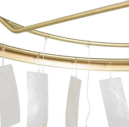 Miniatura 6 de Robert Stevenson Lighting Marina - Lámpara de techo colgante de metal redondo y natural, estilo cáliz, color natural y dorado