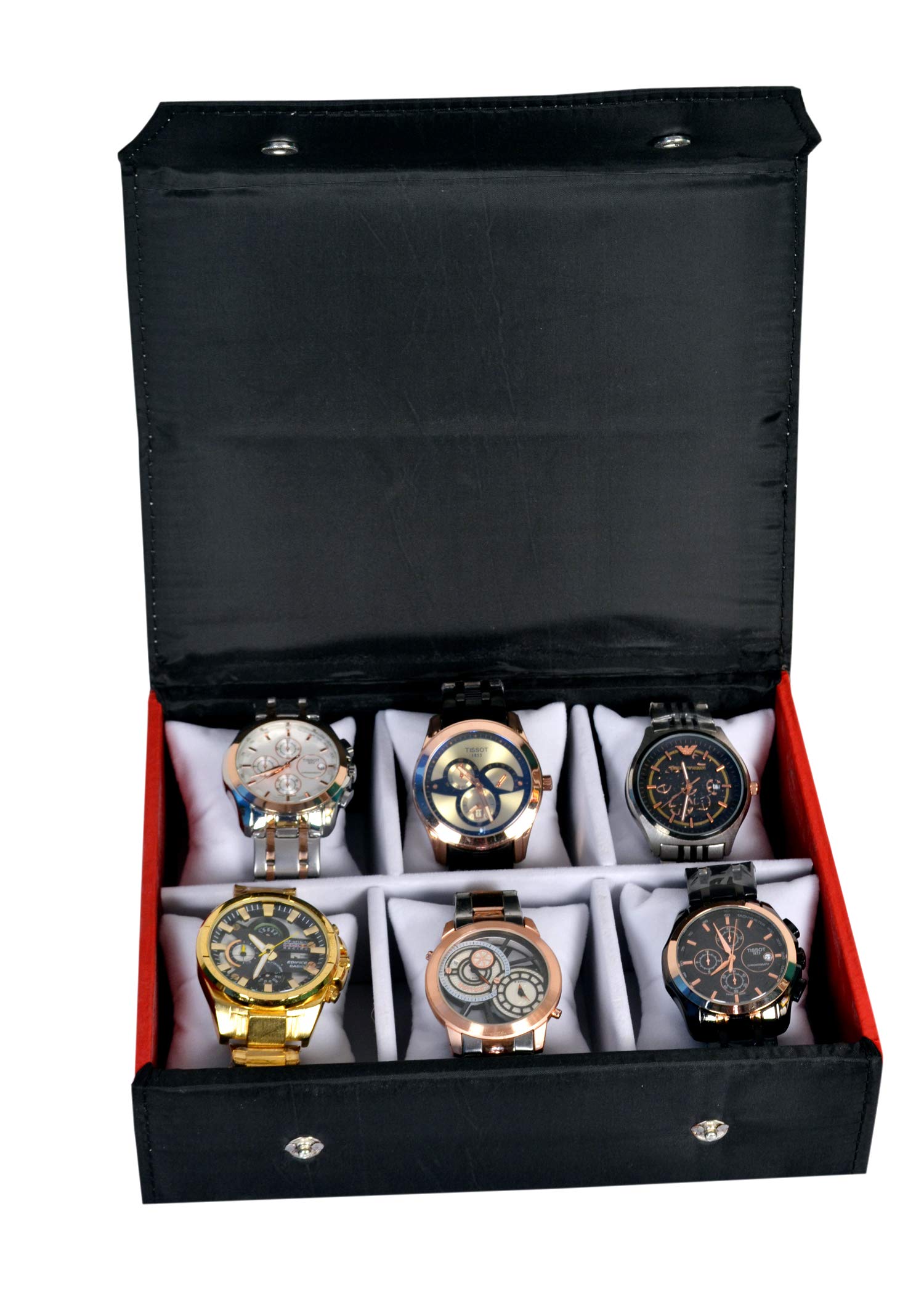 Nooks Watches, Accessories Wooden & Cotton Storage Compartment Organizer Box,Case Cover Zipper (Make In India) | Multicolor | Ww6-Blk (B09J8GSPH1) Amazon Price History, Amazon Price Tracker
