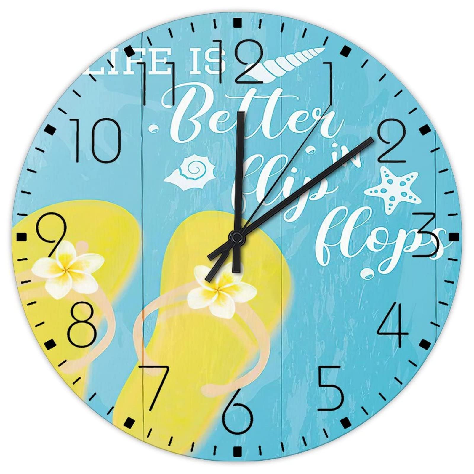 Horloge murale en bois sans tic-tac pour une classe ou un atelier zen