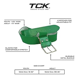 TCK Baseball/Softball Adult Belt & Socks Combo Set (Kelly, Large) - Kelly Green,Large