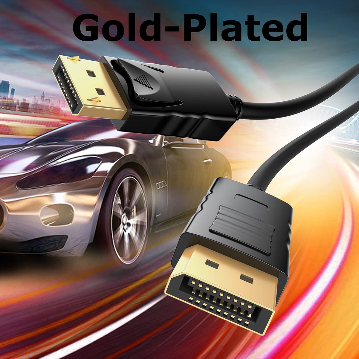 DisplayPort Cable 3FT 10-Pack, Display Port to Display Port Cable, Gold-Plated, Supports 4K@60Hz, 2K@165Hz, Compatible for Monitor, Computer, Laptop, Graphics Card, Docking Station