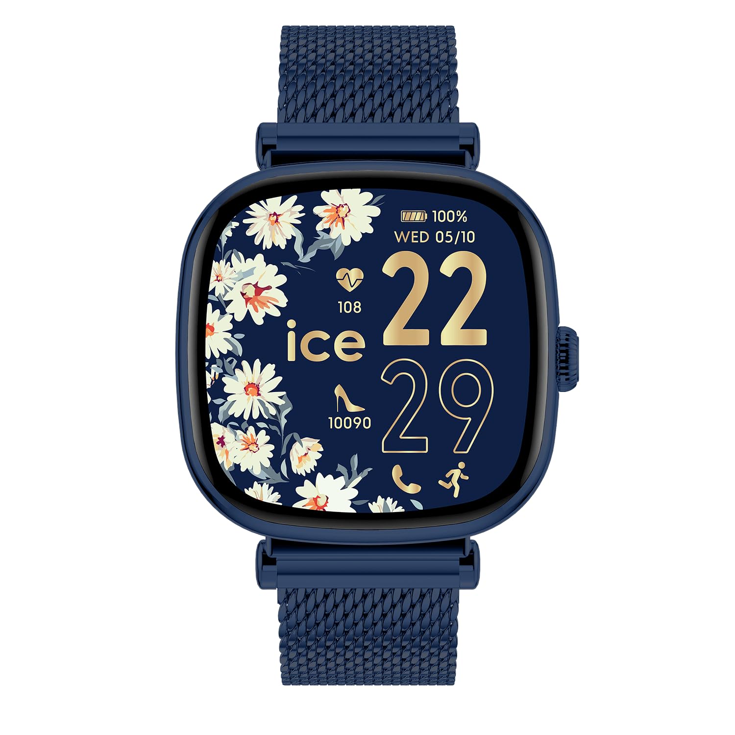 Ice-Watch - ICE smart SQ 2.0 Blue Milanese - Niebieski smartwatch damski z paskiem ze stali nierdzewnej - 025891 (1,2 cala / 37mm)