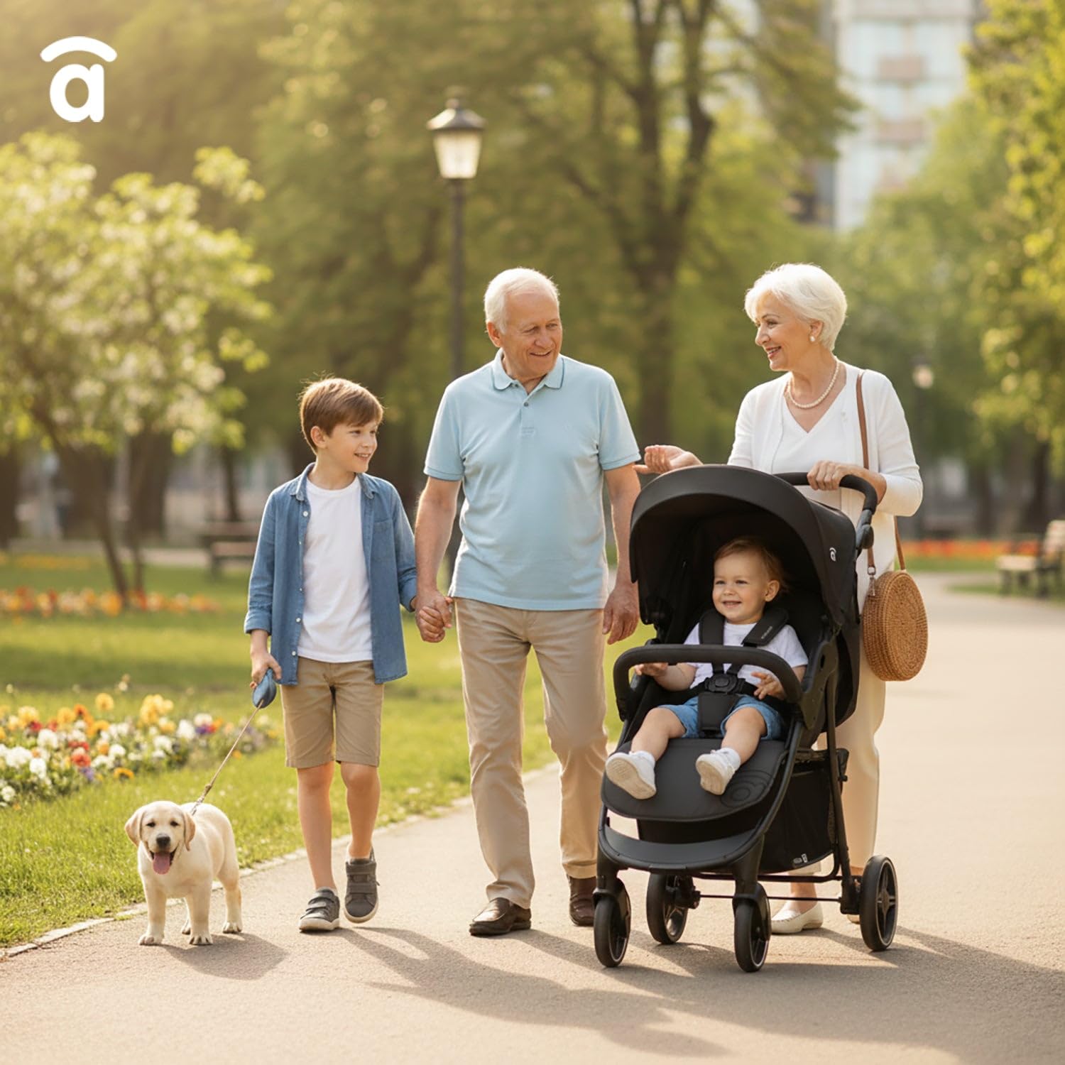 Asalvo AMÉRICA 3 Silla de Paseo, Carrito bebé, Carro para bebés, Confortable, Ultraligera, Segura, Capota con Ventana y Freno Trasero, Manejable, Plegado compacto, Carga Máxima 24 kg, Negro