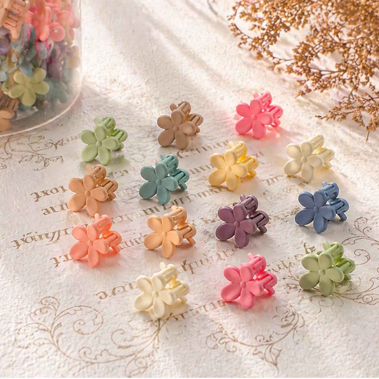 100 szt. mini spinek do włosów, kolorowe małe kwiatowe spinki do włosów, urocze mini spinki do włosów, dla dziewcząt, akcesoria do włosów dla kobiet, nastolatków, dzieci (neutralne odcienie