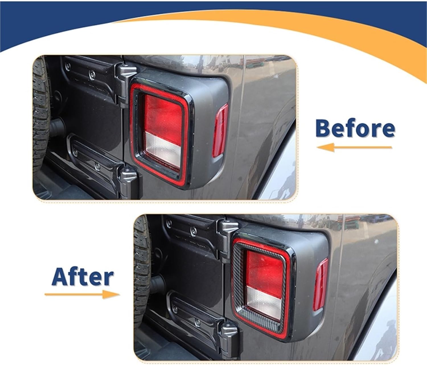 Car ABS Tail Lamp Cover Trim ABS Decoration Compatible For Jeep Wrangler JL 2018 Up Car Exterior Accessories(Y Bright)