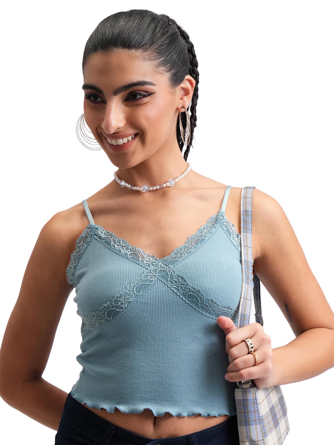 tokyo talkies Women's Sleeveless V-Neck Self Design Tops| Stylish Casual wear-picture-19