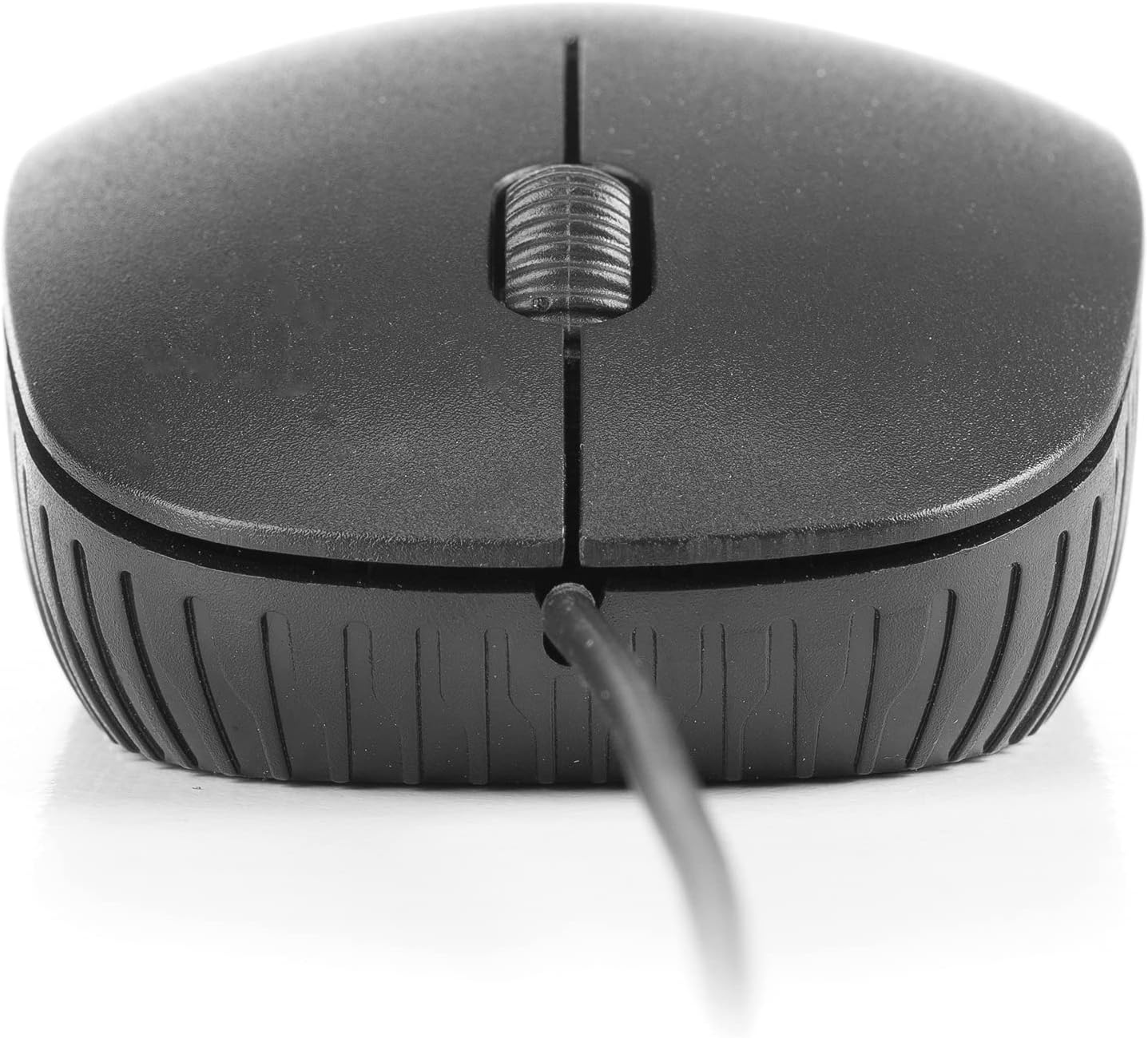 NGS Flame-C Optical Computer Mouse with Cable, USB Connection, 100 dpi, Plug and Play Installation, Ambidextrous, Scroll Wheel + 2 Buttons, Ergonomic Lines, Black