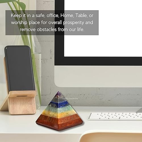 Miniatura 379 de Amazing Gemstone Lapis Lazuli Pyramid Crystal Healing Stones - 2" Great Pyramid Figurine of Natural Stone Pyramid for Meditation, Reiki, Chakra