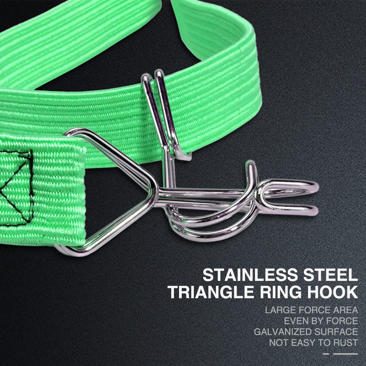 4 Pcs Adjustable Flat Bungee Straps 80 Inches Heavy Duty Bungee Cords with Metal Buckle Hooks Elastic Band Perfect Luggage Strap for Bike Motorcycle Truck Outdoor Camping Traveling (Green)