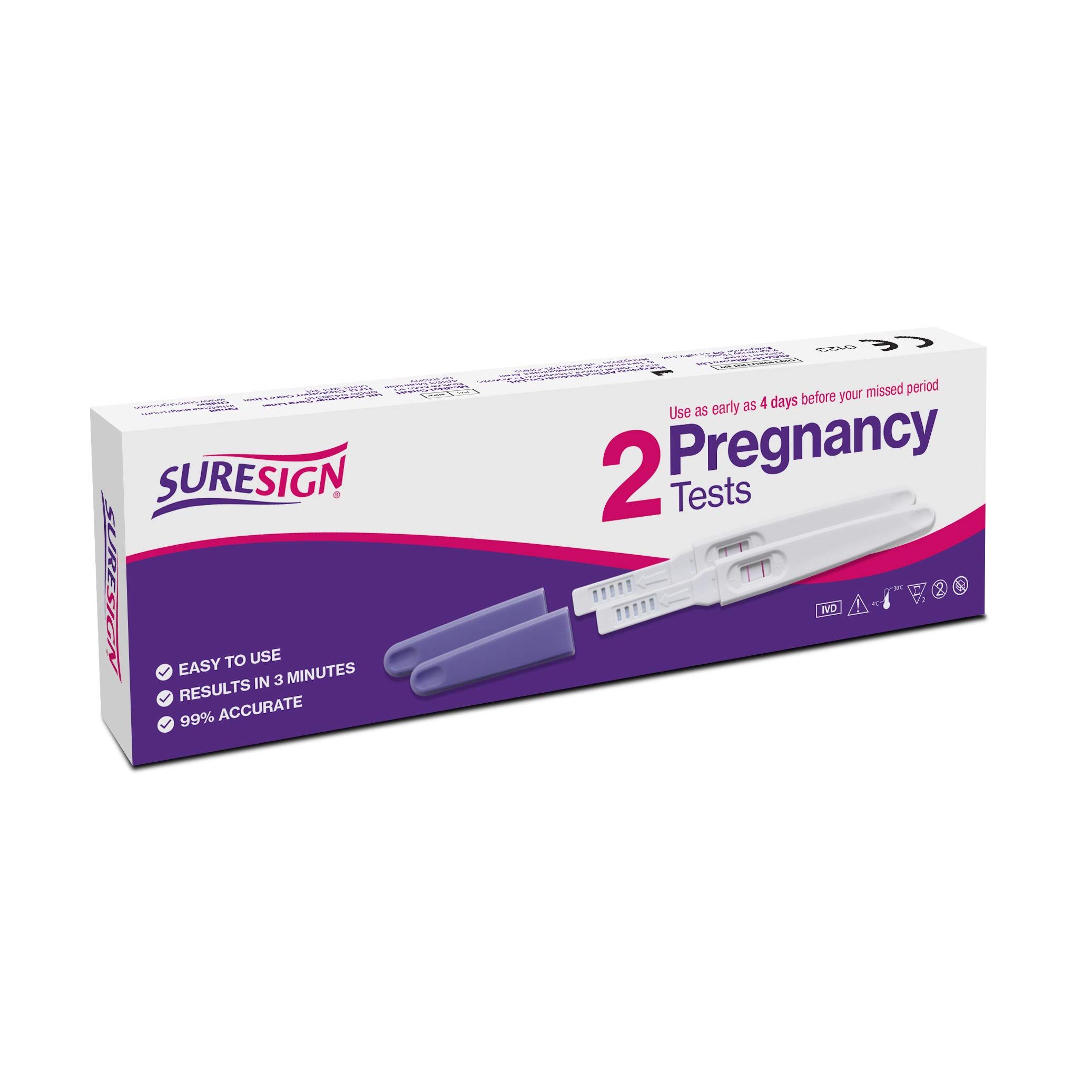 SuresignMidstream Pregnancy Test Sticks Twin Pack