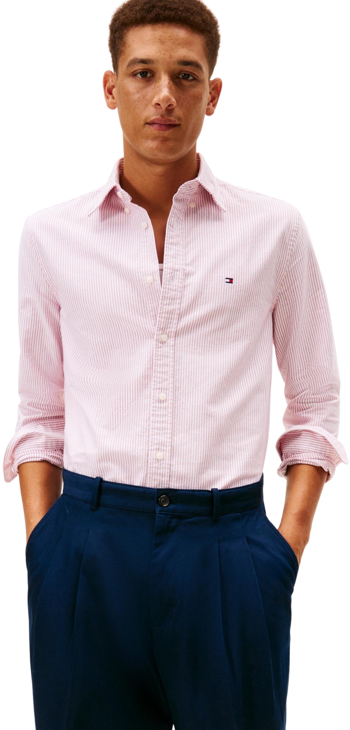 Tommy Hilfiger Herren Hemd Stripe Regular Fit Langarm