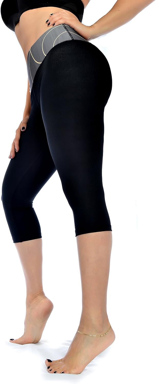 ZIKZAK Women's Yoga Capris Pants Leggings Gold Abdomen Control Today's Deal