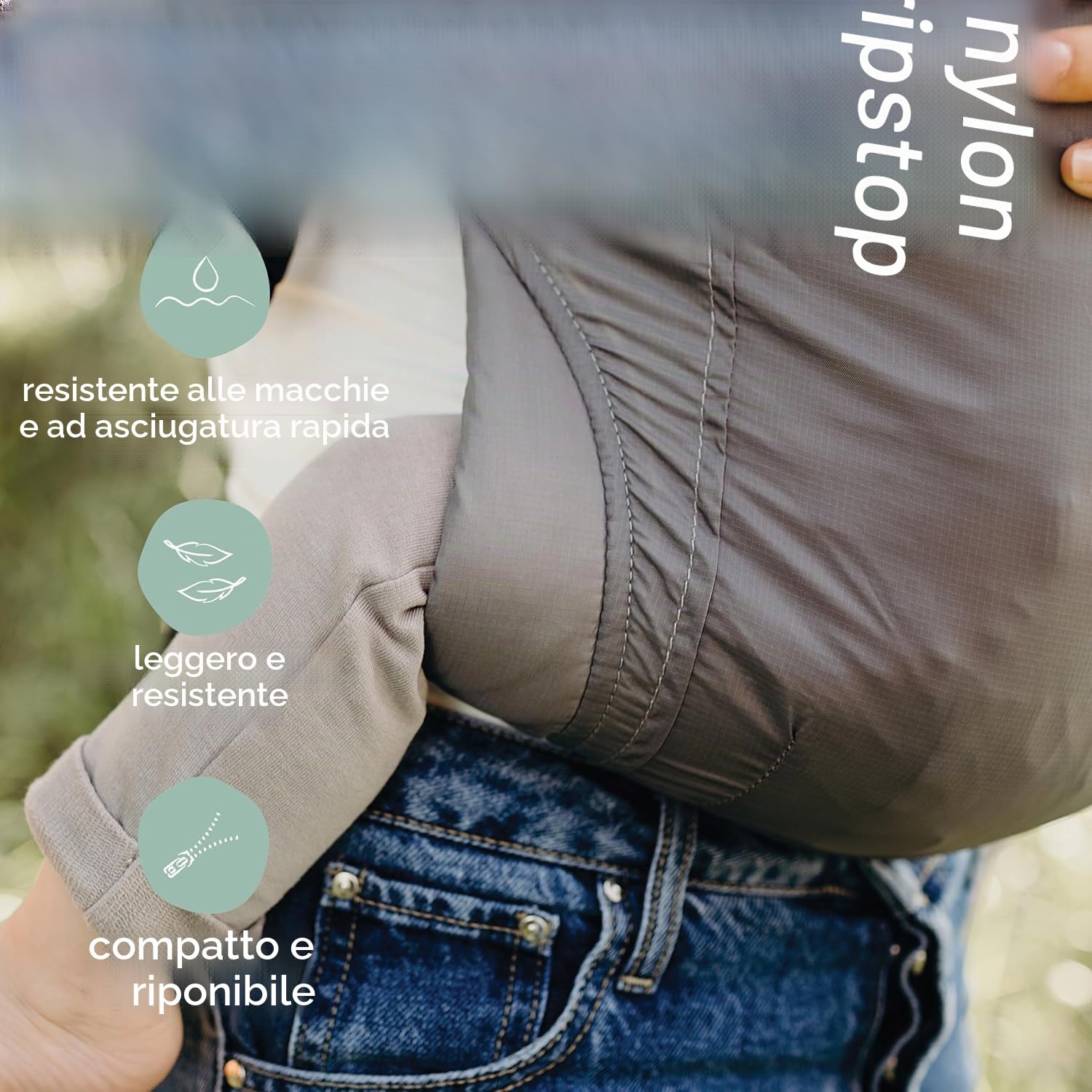 Boba Air Grey - Marsupio Porta Bebe Ergonomico Neonato da Viaggio Ultra Leggero