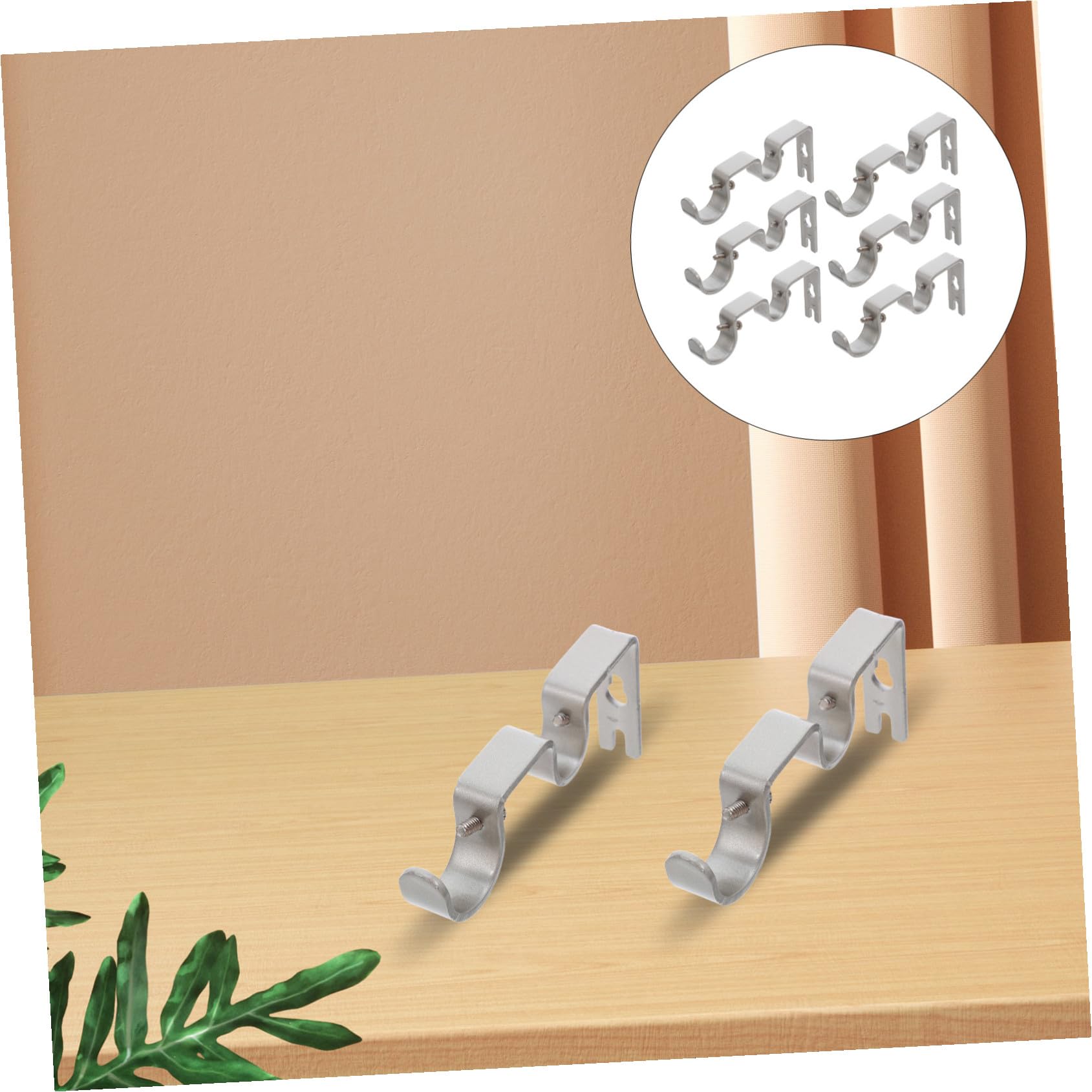 Lot de 6 Supports Centraux de Tringle à Rideaux en Fer Support pour Tringle Robuste pour Rideaux et Décoration D'intérieur