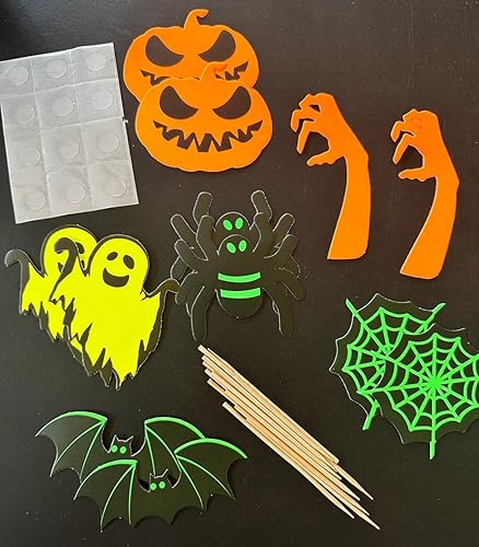 Miniatura 4 de Soporte para cupcakes de Halloween de 3 niveles de cartón de calabaza con 12 adornos para cupcakes para niños, cumpleaños, baby shower, suministros