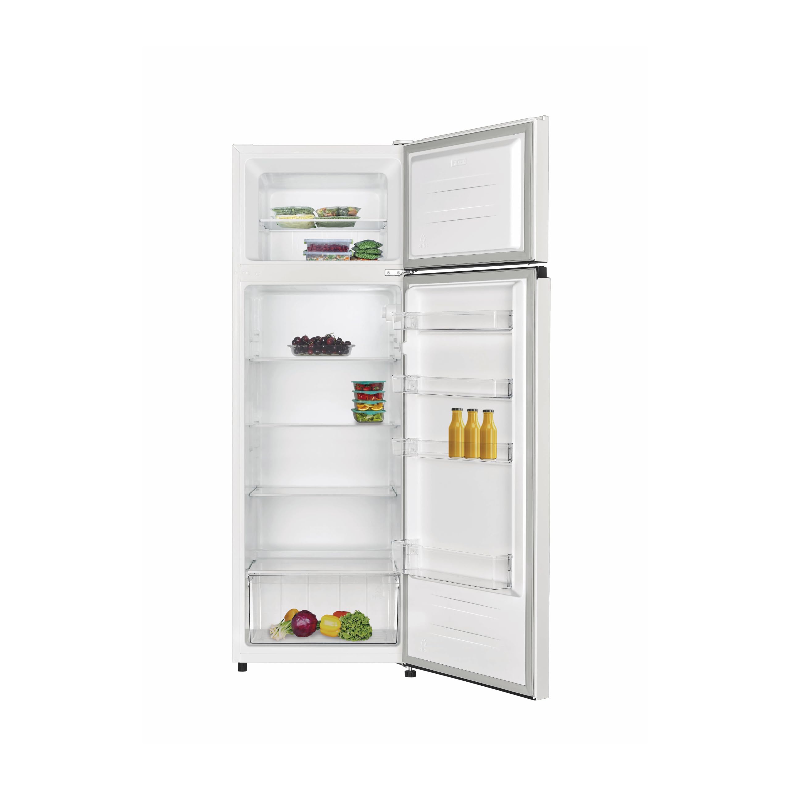 EDESA EFT-1612 WH Frigorífico de Dos Puertas de 161 cm, 243 L, Congelador Superior de 41 L, Frío Estático, Puertas Reversibles, Clase E, Blanco