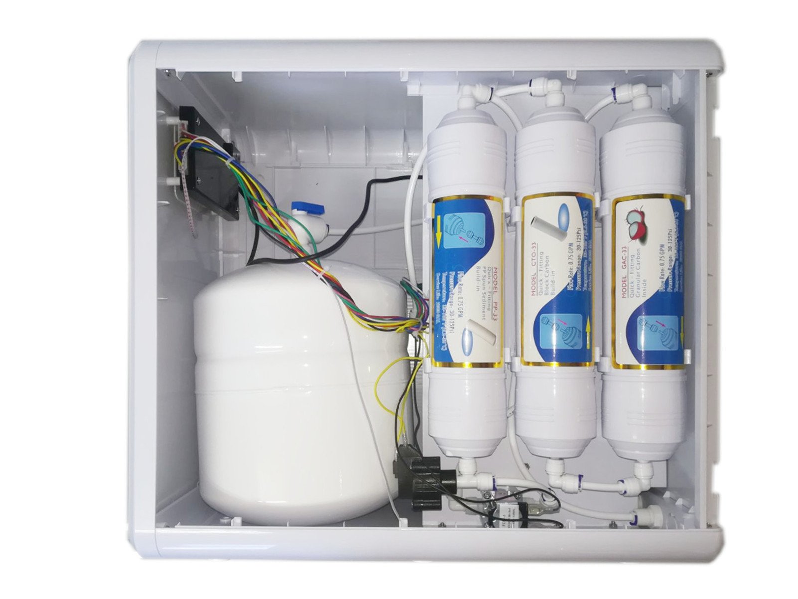 Depurtek | Sistema Compacto de Osmosis Inversa NT02 | Alta Capacidad 75 GPD, Fácil Instalación | Bomba Sobre Presión, Depósito Acero Detector Fugas, AutoCorte Agua, Medidor TDS, Auto-Limpieza Filtros