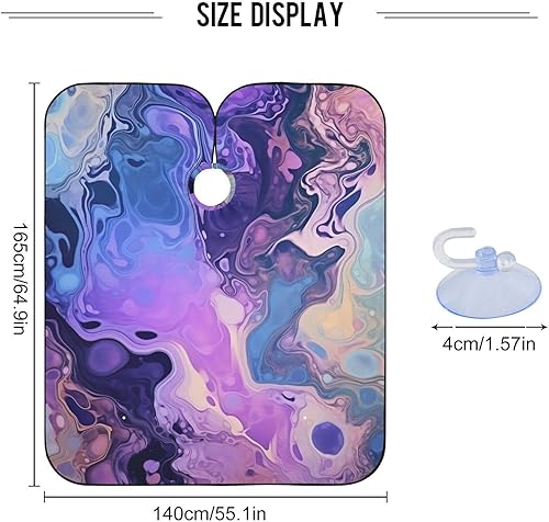Miniatura 3 de Magical Ink Textures Professional Barber Cape Waterproof Hair Cutting Salon Cape with Snap Closure Multifunctional Barber Apron for Men and Women
