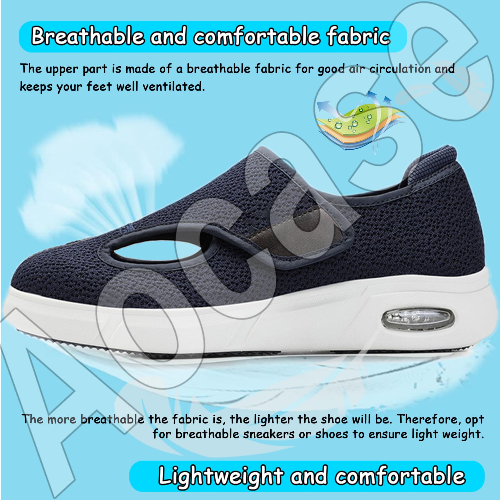 Zapatos para Caminar Zapatillas Pie Diabetico Verano Hombre Mujer Zapato Ortopedico Enfermería Cómodas Ancho Especial Calzado pies Anchos Ortopédicos,Gris,38 EU