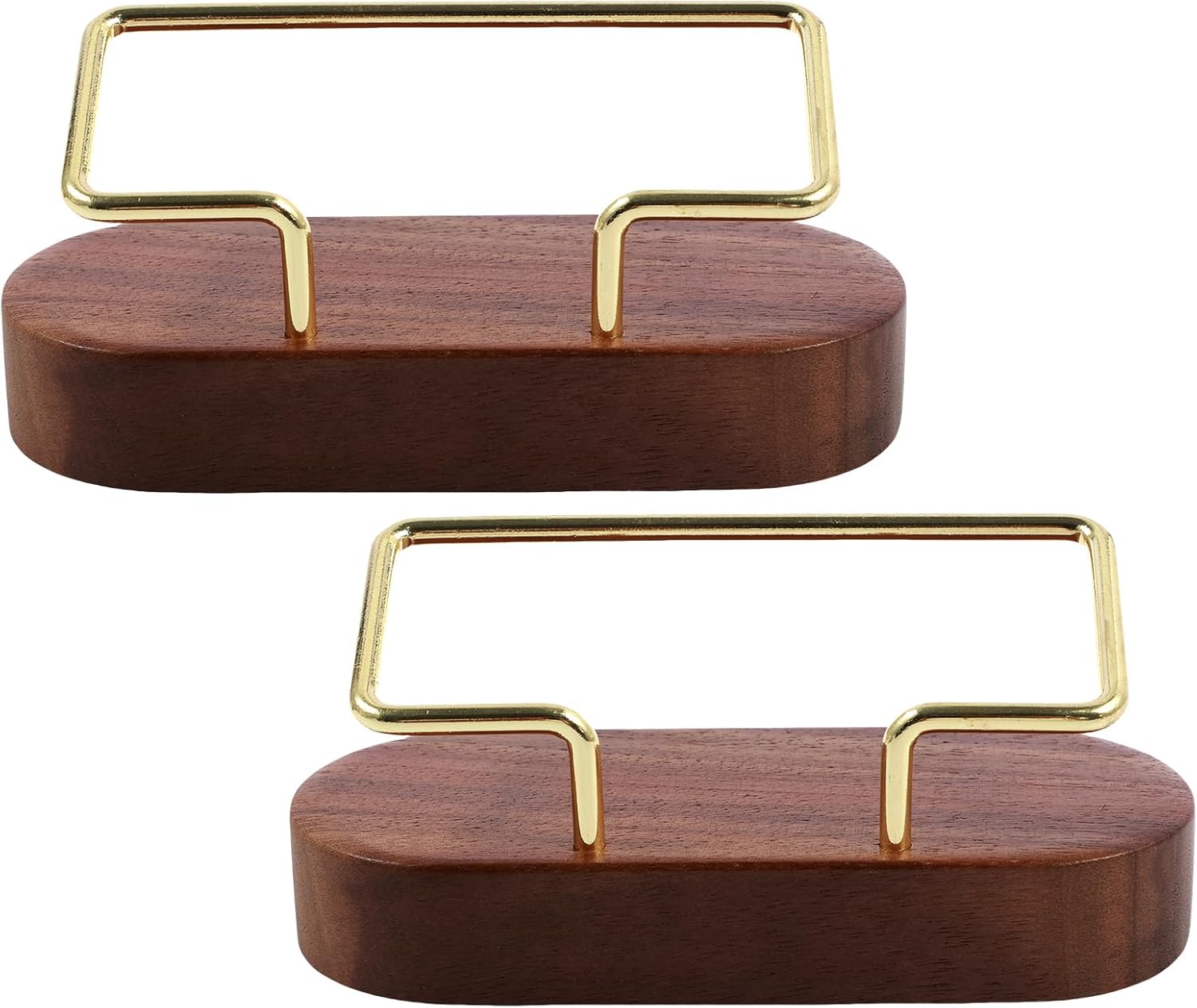2 Pcs Business Card Holder Wood Business Card Display Large Capacity Desk Sturdy Enduring Business Card Holder for Office Home Desktop