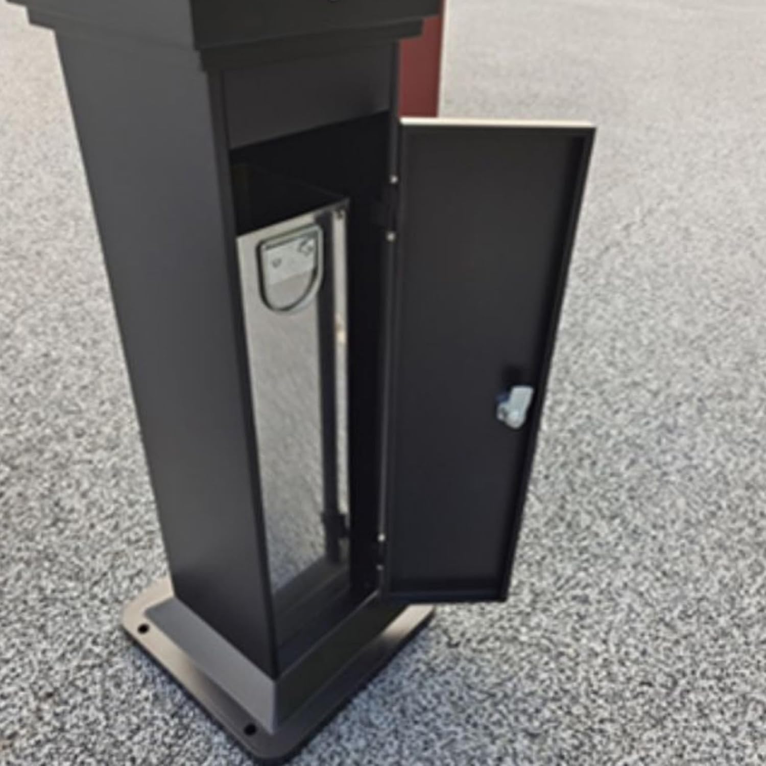 Ashtray for Outside, Commercial Garbage Can with Removable Inner Bucket, Cigarette Butt Receptacle, Outdoor Ashtrays with Lock for Commercial Office(Black)