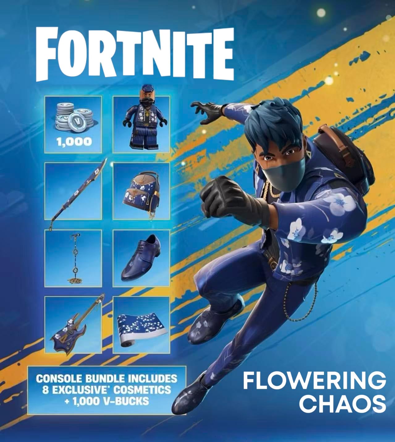 PlayStation 5 Slim Digital Edition Fortnite Flowering Chaos Bundle and Mytrix Controller Charger - White, Slim PS5 825GB PCIe SSD Gaming Console thumbnail 4