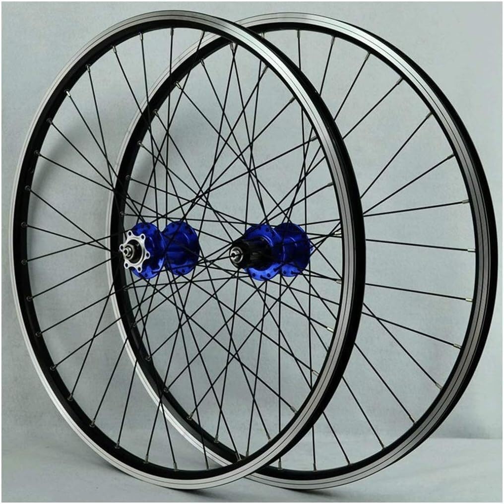 Roue de vélo jante alliage double paroi 29 pouces frein disque bleu