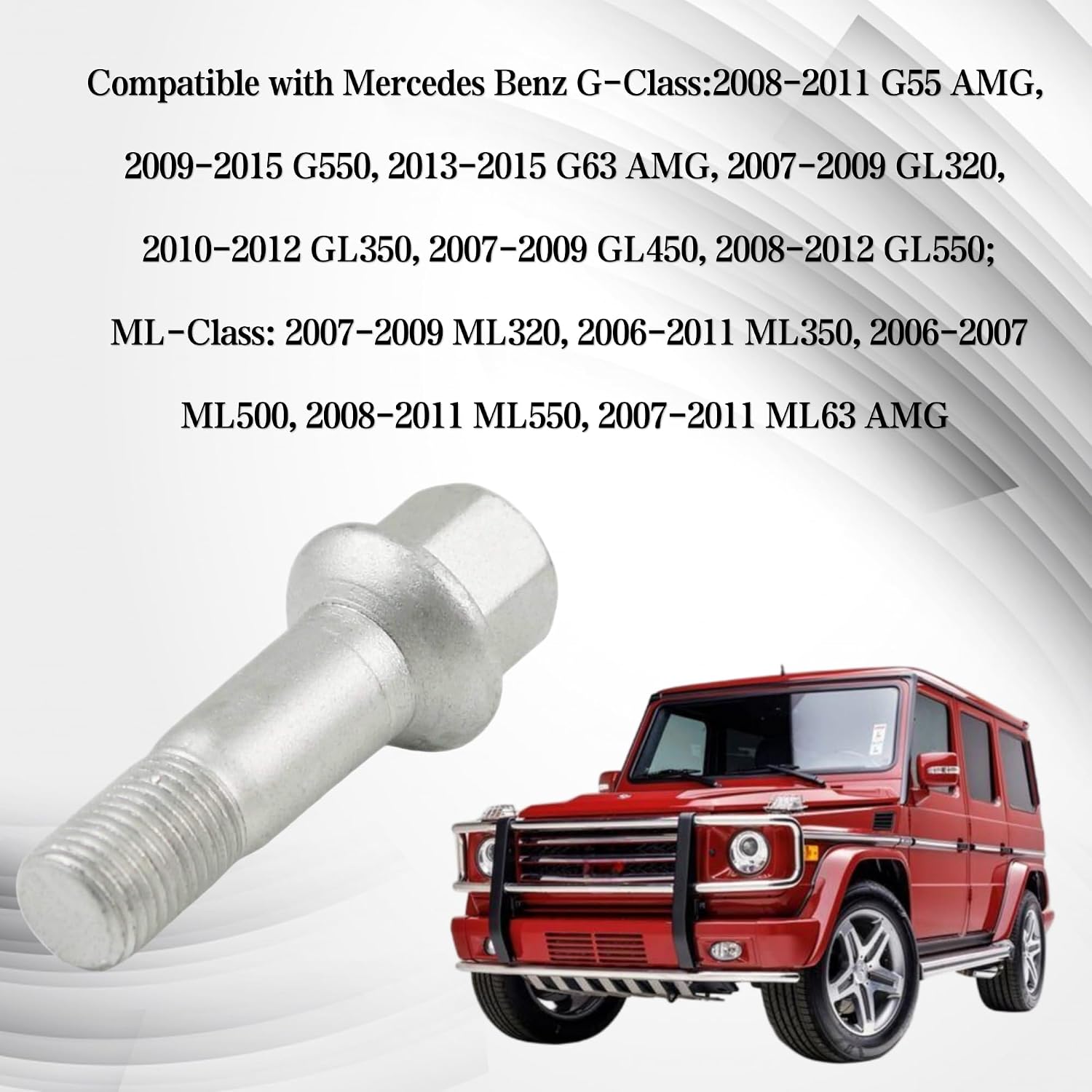 Wheel Lug Bolts M14x1.5 for Mercedes G ML CL R S W220 W164 W251 Replace 0009905307 (20 PCS)