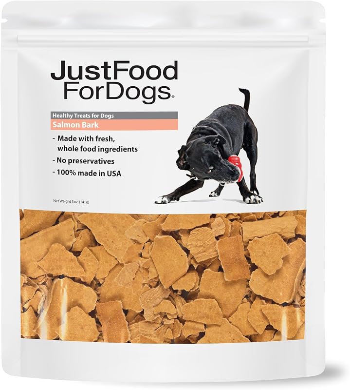 Petisco de Salmão para Cães JustFoodForDogs, Ingredientes Limitados, Fabricado nos EUA, 142 g