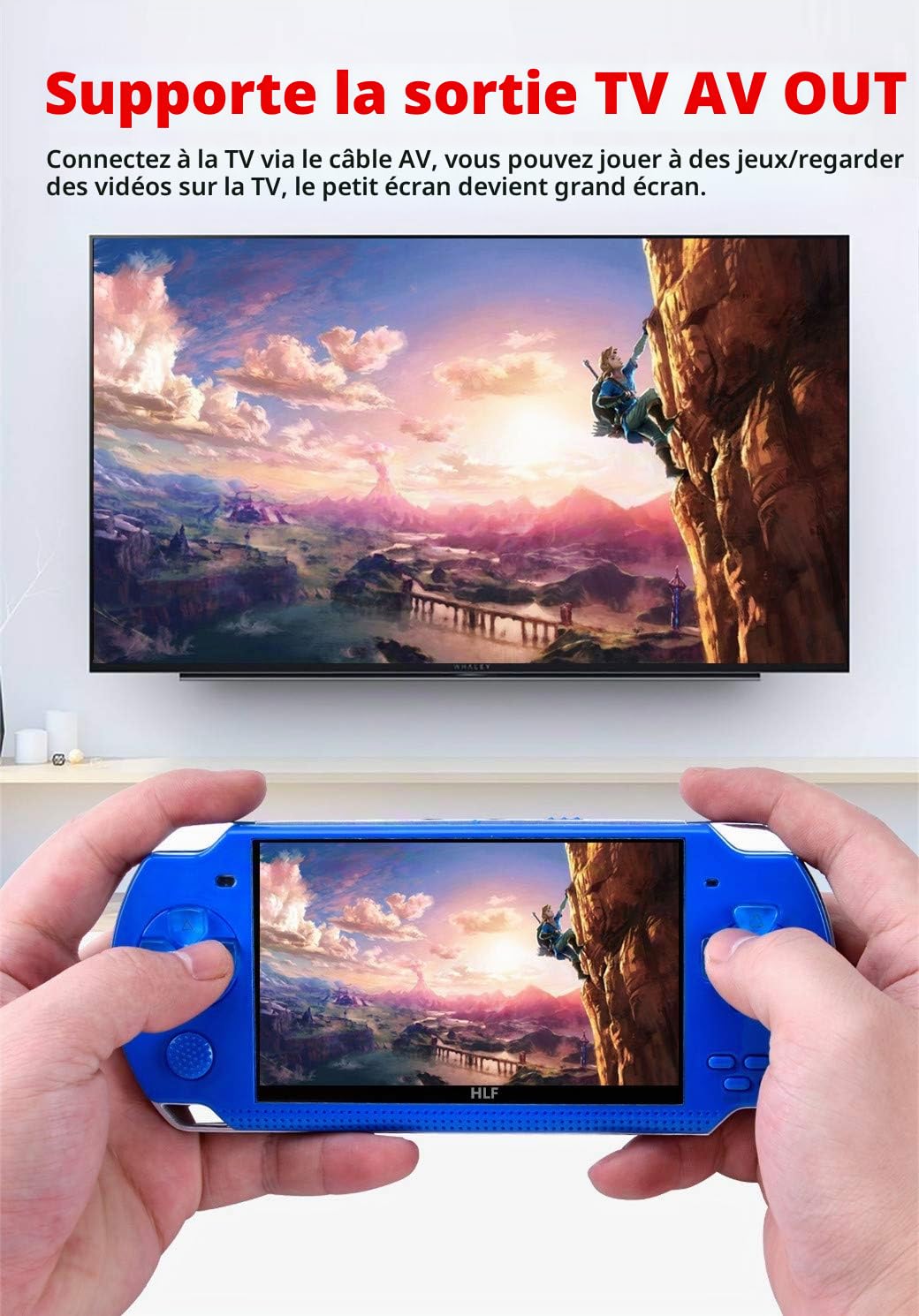 HLF 4,3 Pouces Console de Jeux Vidéo Portable Rétro Simulateurs Multiples Sauvegarde de la Progression Sortie TV pour Vidéo/Musique/E-Book Console Portable Cadeaux pour Petit ami/Enfant