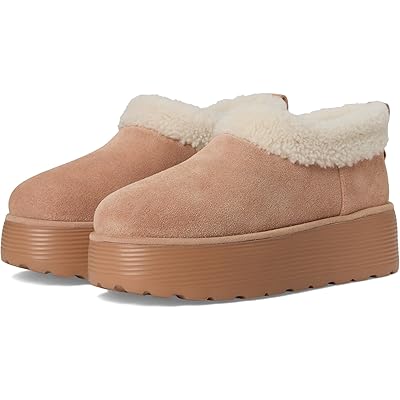Stuart Weitzman Socharming Shearling Flatform Clogs new camel/cream