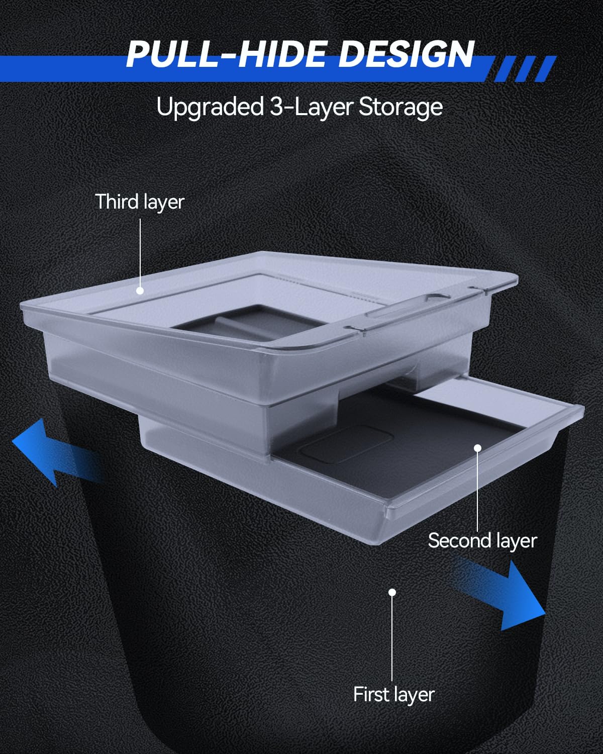Organizador de consola central de 2 niveles para Tesla Model Y 2025-2026 Juniper y Model 3 2024-2026 reposabrazos caja de almacenamiento guantera reposabrazos central cajón para Tesla Juniper