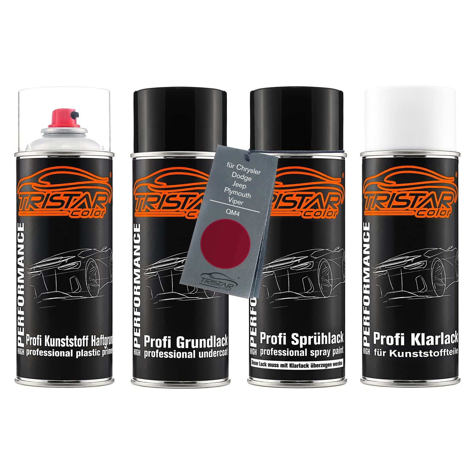 TRISTARcolor Zestaw w sprayu do plastiku do Jeep QM4 Claret Red Perl Metal.