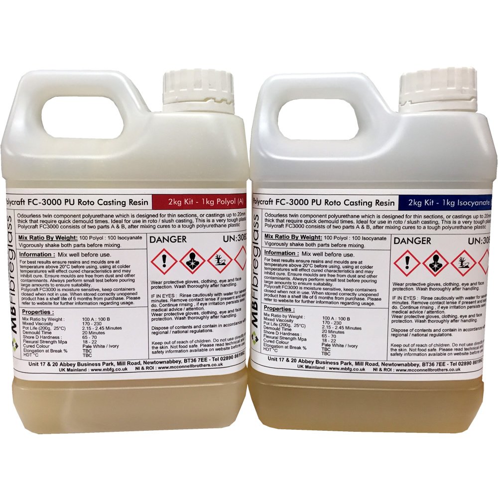 Polycraft FC3000 Polyurethane Roto / Slush Casting Resin - 2kg Kit