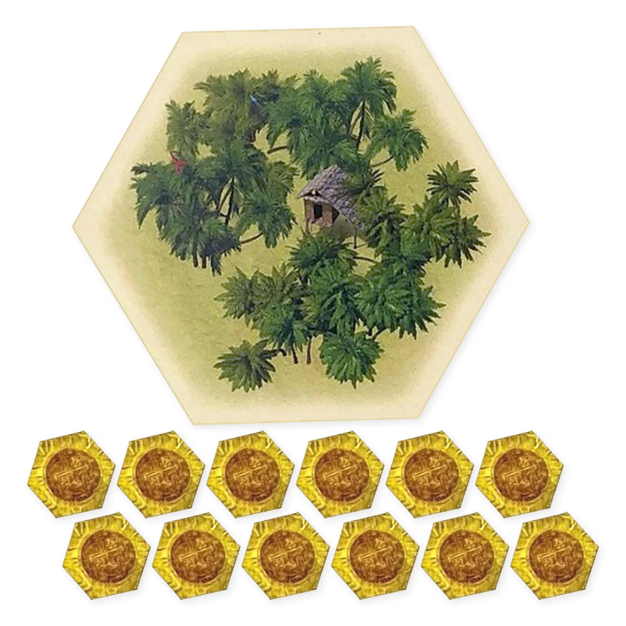Lost Jungle Hex Scenario compatible with Catan's Settlers of Catan, Seafarers, Cities and Knights and Catan Expansions