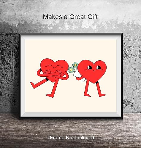 Miniatura 5 de 70s Style Love Wall Art - Cute I Love You Sign, Retro style Heart Wall Art - Minimalist Trendy Wall Decor, Preppy Print, Happy Home Decor- Pop art