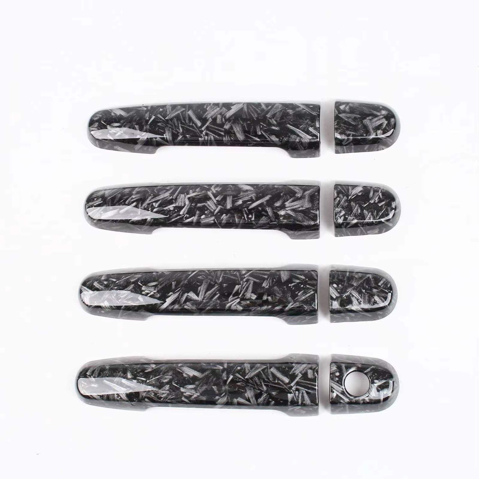 Iukmr Forged 1 Keyhole For Toyota For Probox For Succeed 2002-2016 Forged Pattern Carbon Fiber Chrome Car Door Handle Cover Trim Styling Accessories Car Outer Door Handle(Forged 1 Keyhole)