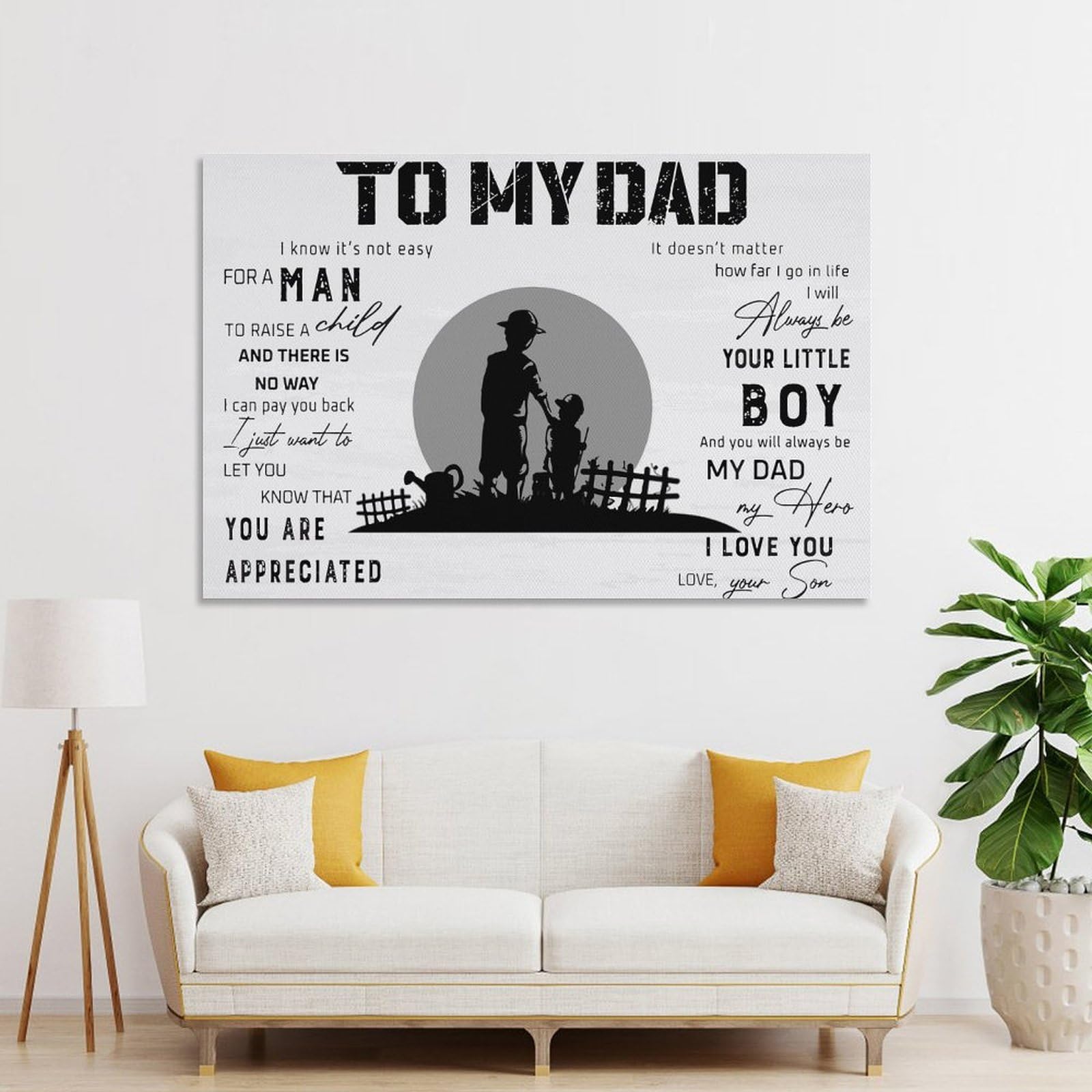 Junmoney To My Dad Farmer Wall Art Print 08x12inch(20x30cm), for Hallway, Entryway Or Landing, A Neat Decor Update for Hallways, for Everyday Interiors