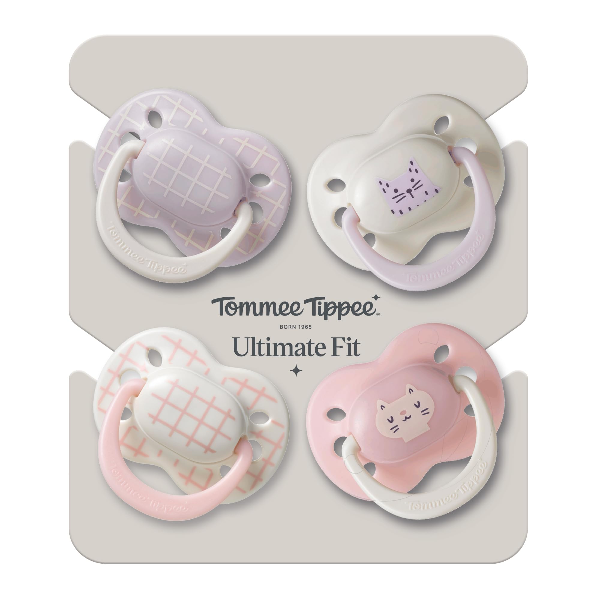 Tommee Tippee Ultimate Fit smoczek dla niemowląt, 0-6 miesięcy, smoczek dla niemowląt, symetryczny design, silikonowy bez BPA, kolekcja Club House