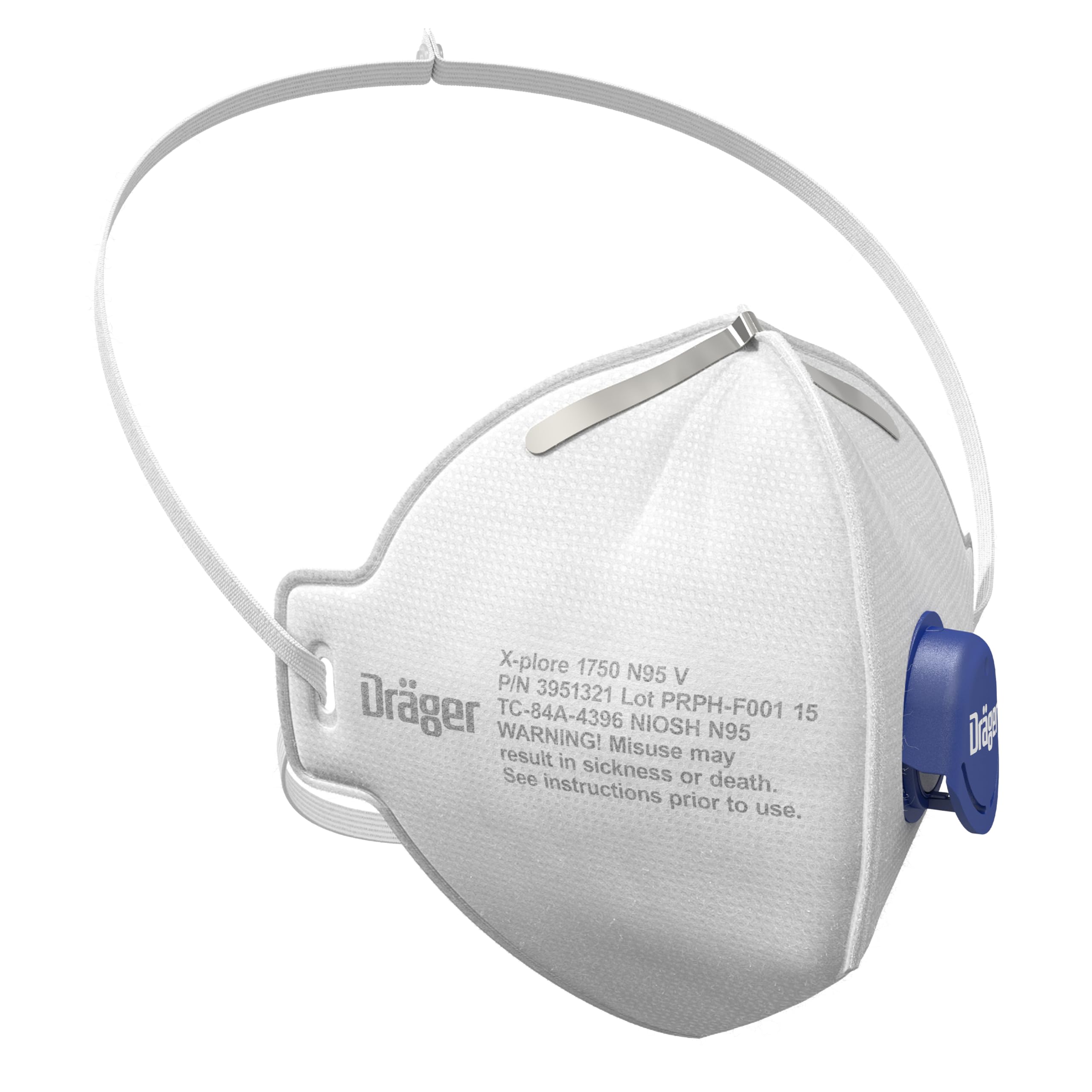 X-plore 1750 V Disposable Respirator Mask with Breathing Valve | 15 Pack | NIOSH-Approved Particulate Face Mask for Grinding, Sanding, Sawing, Sweeping, Woodworking, Dust