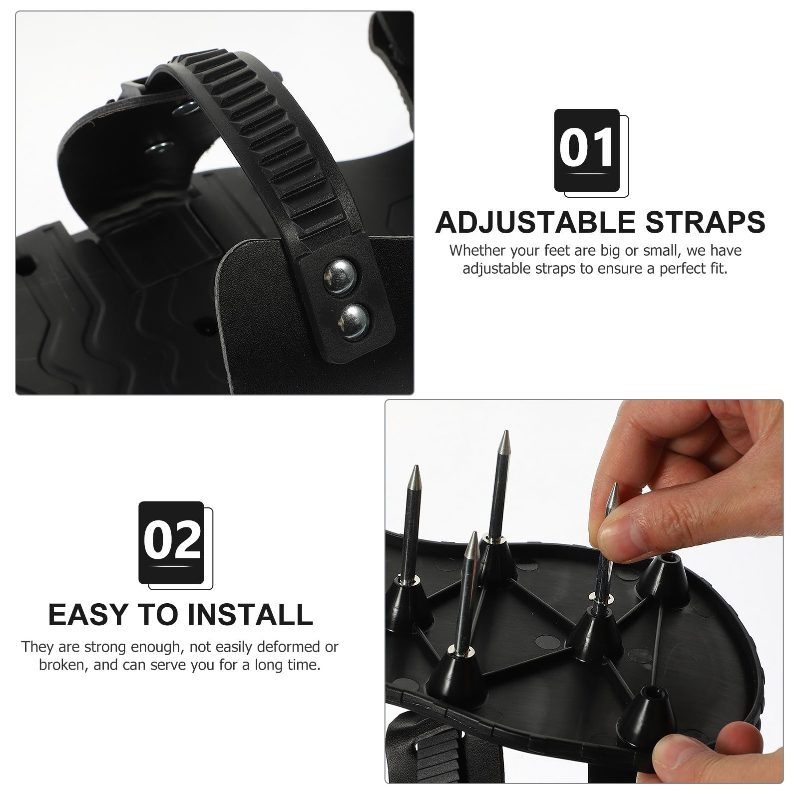 Abaodam Zapatos Aireadores de Césped Correas Ajustables, PU Negro, Mejoran la Salud del Césped Herramienta de Jardinería
